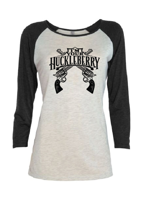 Doc Holliday Ladies 3/4-Sleeve T-Shirt - Oatmeal/Grey